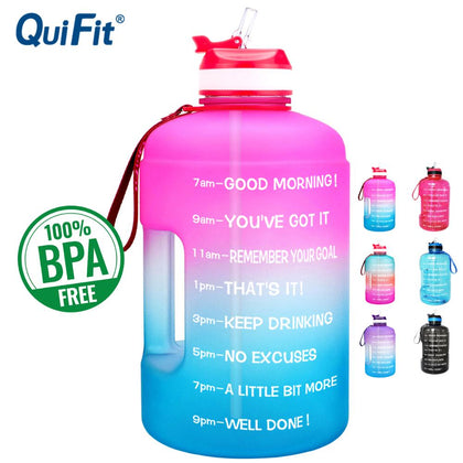 QuiFit Water Bottle with Straw - BPA Free - Multiple Sizes Available
